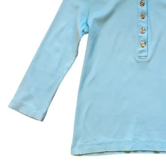 Tory Burch Light Blue Top Size L - Picture 3 of 5